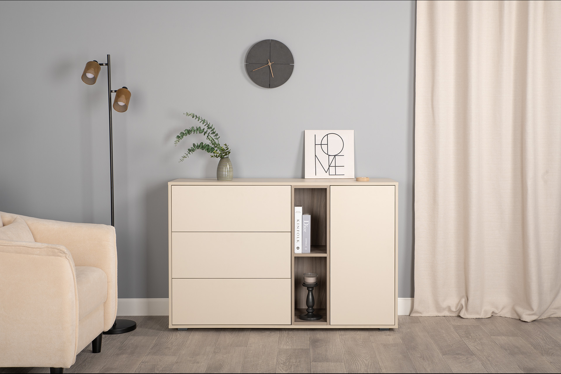 Сатин 7045 SU, Эмили Блаш U9135, Белый PE шагрень