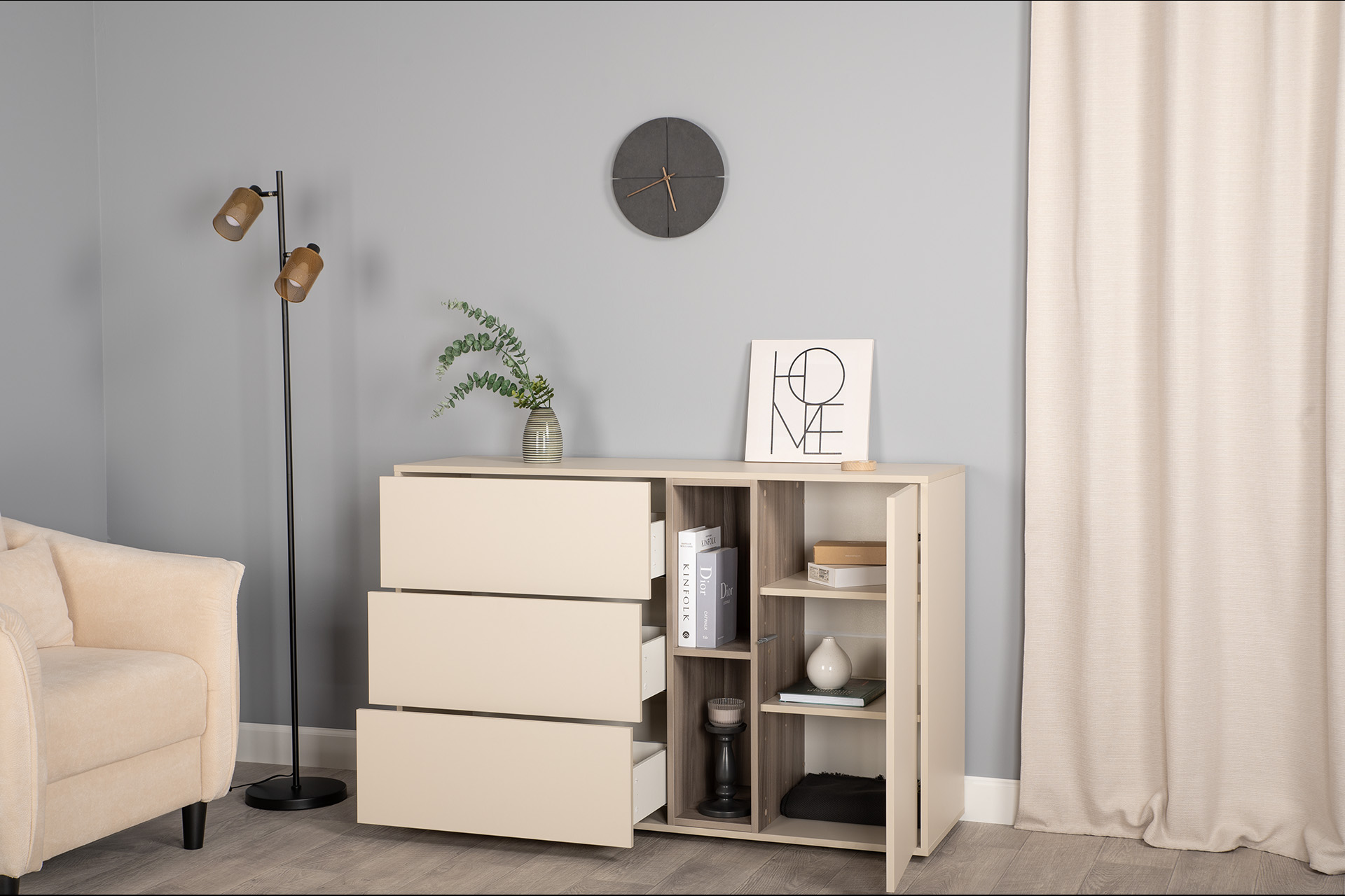 Сатин 7045 SU, Эмили Блаш U9135, Белый PE шагрень