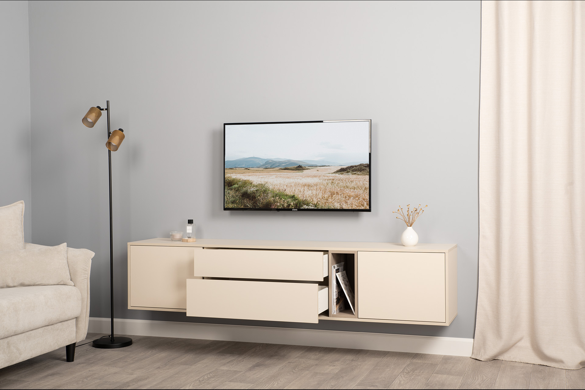 Сатин 7045 SU, Эмили Блаш U9135, Белый PE шагрень