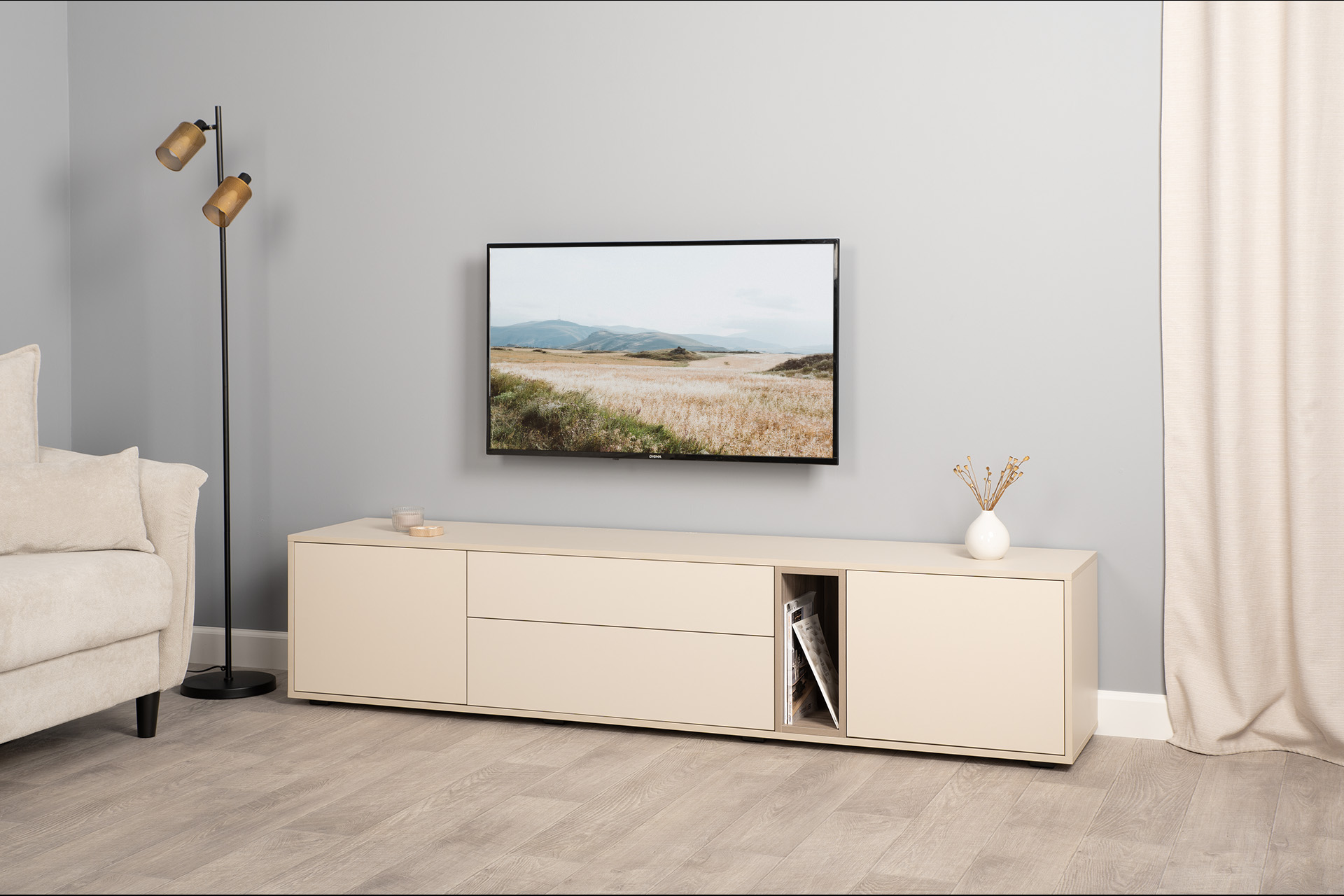 Сатин 7045 SU, Эмили Блаш U9135, Белый PE шагрень