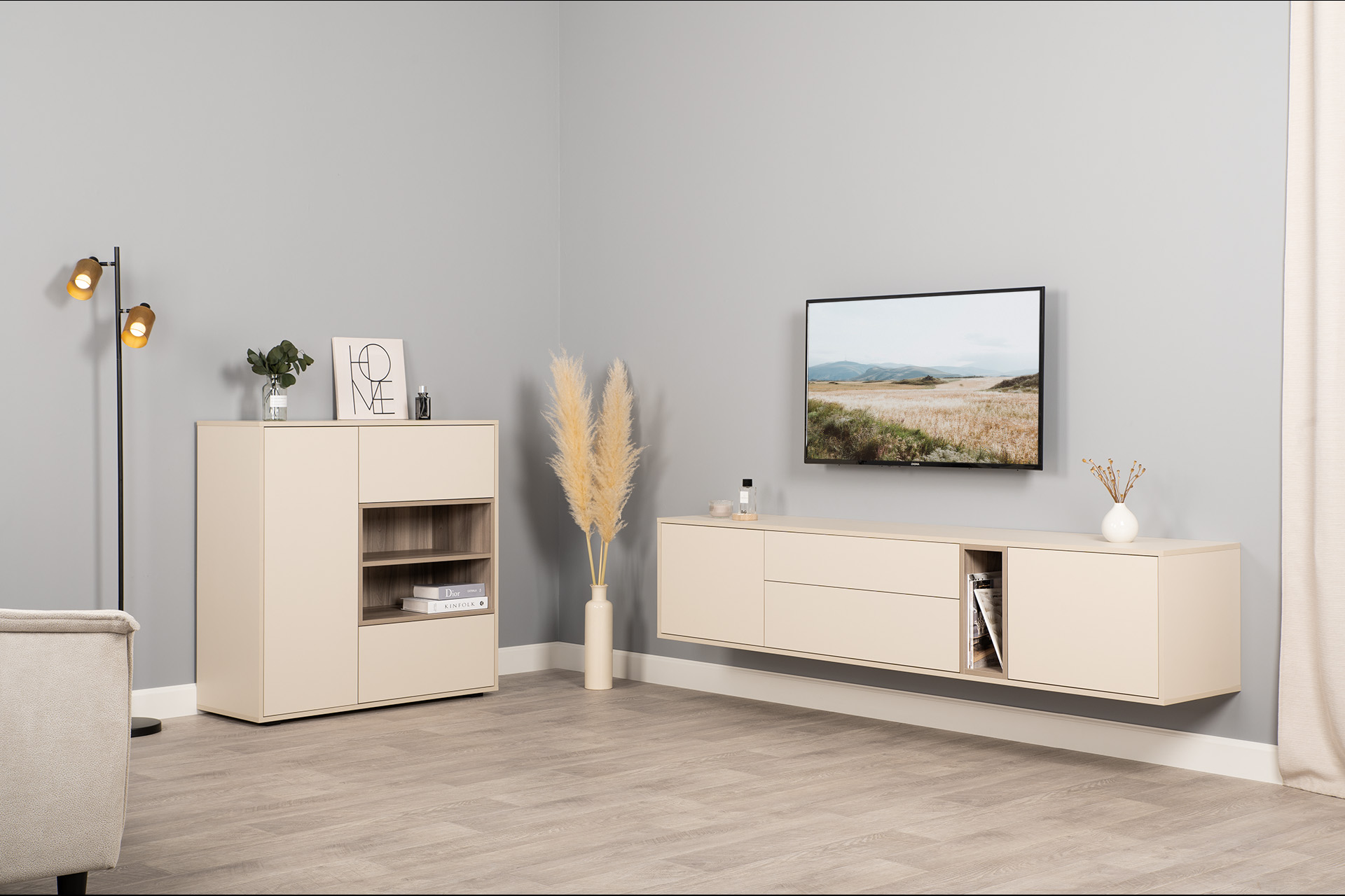 Сатин 7045 SU, Эмили Блаш U9135, Белый PE шагрень